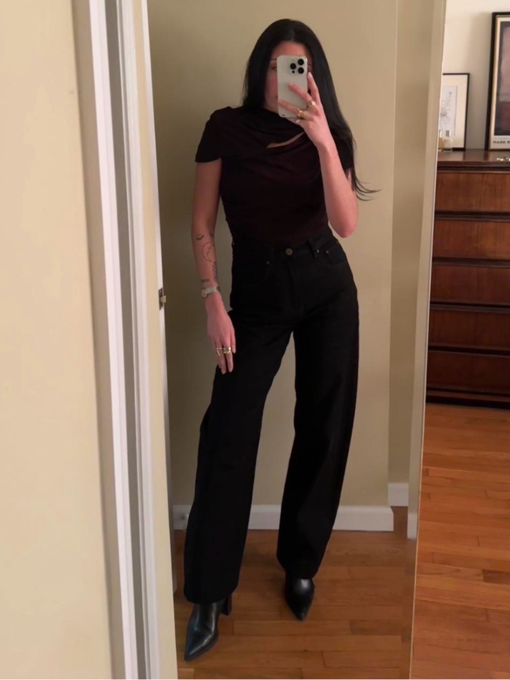 DISSH Black High-Rise Wide-Leg Jeans